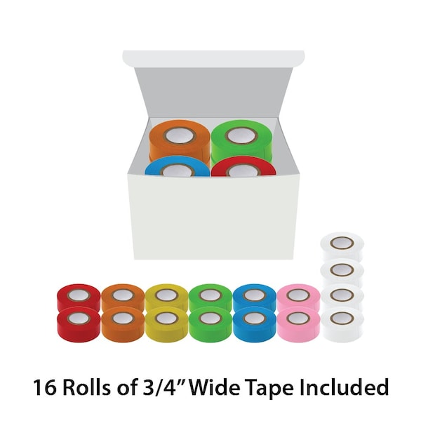 Labeling Tape, 3/4" x 500" per Roll, 4 Rolls/Box, Salmon, 4PK